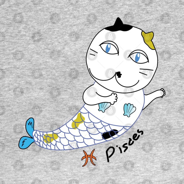 Pisces zodiac funny cat by BonusSingh